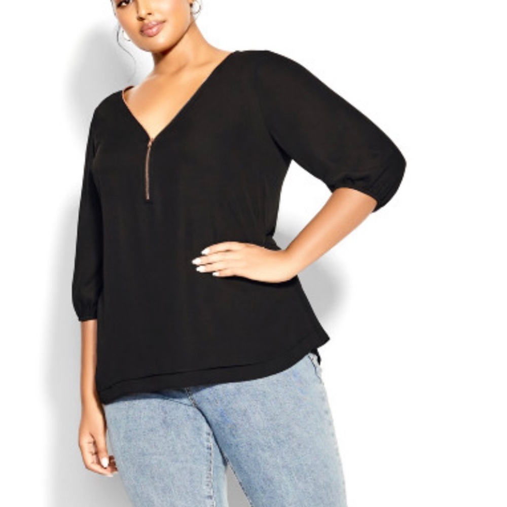 City Chic Elbow Sleeve Top